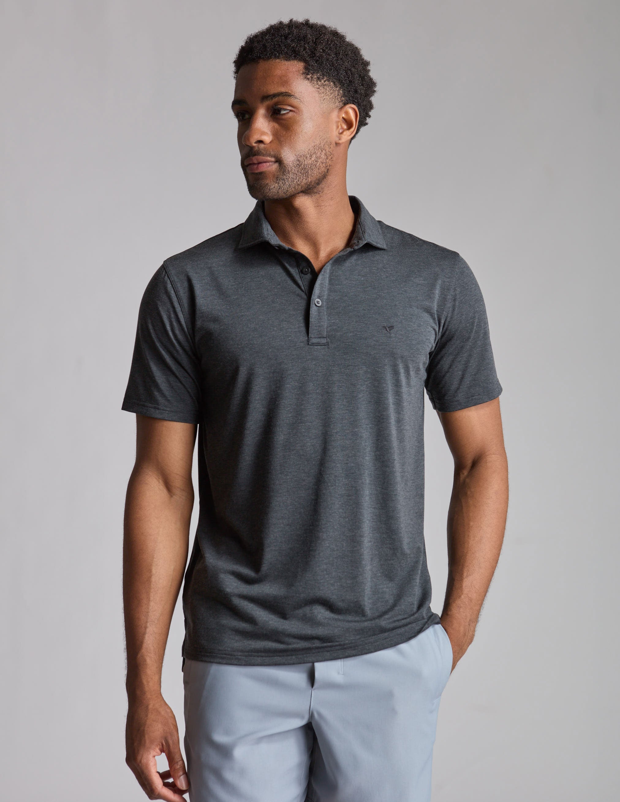NoSweat Polo - Black Heather (The Second Wind)