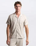 Tech Linen Camp Collar - Beige (The Shoreline)