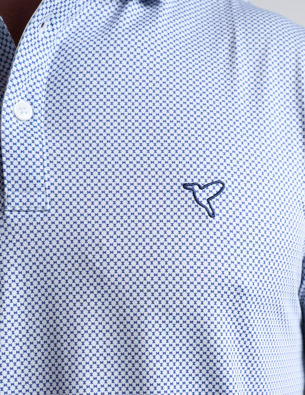 NoFlop Golf Polo - Blue Bowtie (The Texas Wedge Enthusiast)