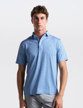 NoFlop Golf Polo - Blue Houndstooth (The Diplomat)